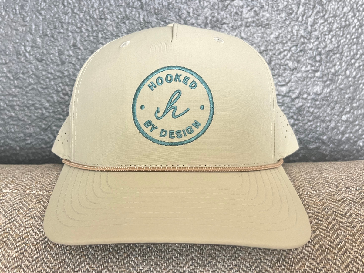 Oatmeal Cap & rope w/ blue logo