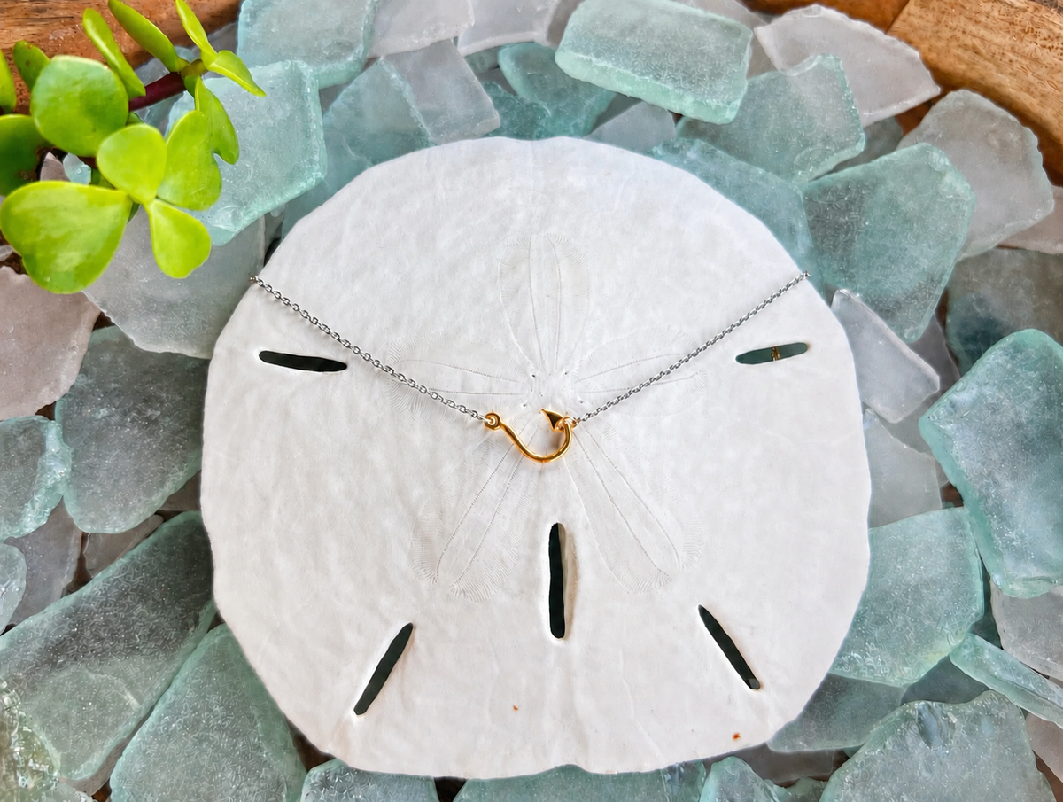 The Moriah - 14K Gold Hook & Sterling Silver Chain - 14"